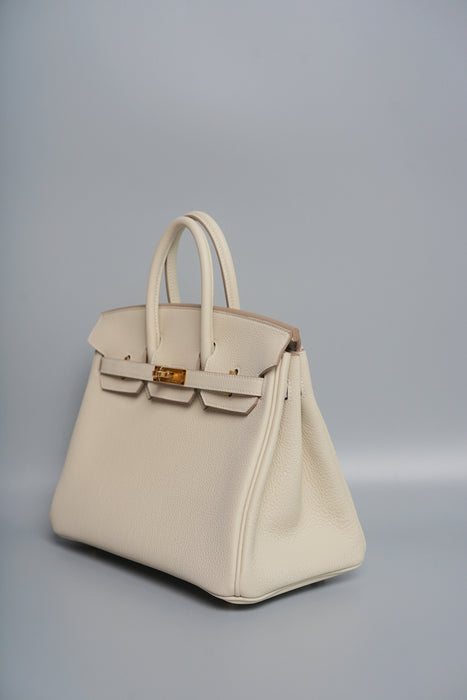 Hermes Birkin 25 in Craie Togo Ghw (Brand New)