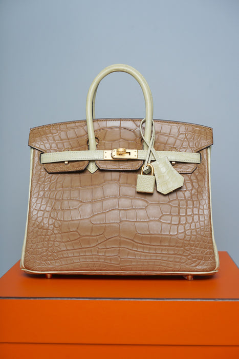 Hermes Birkin 25 HSS in Vanilla Matte Alligator Bghw