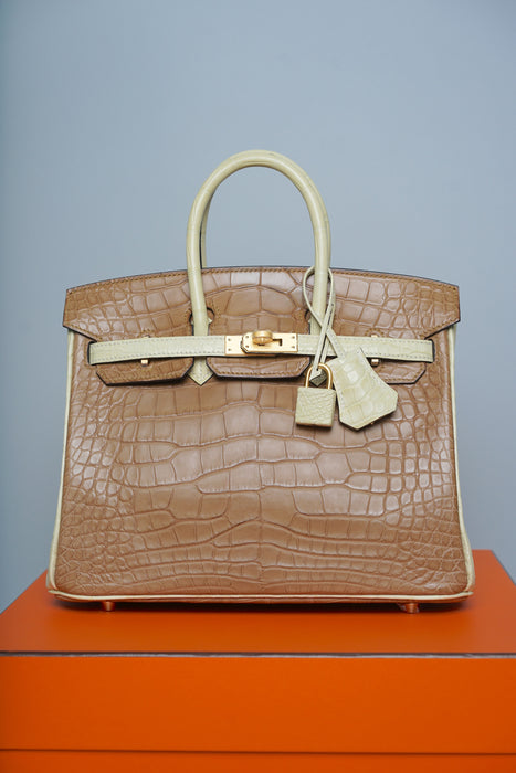 Hermes Birkin 25 HSS in Vanilla Matte Alligator Bghw