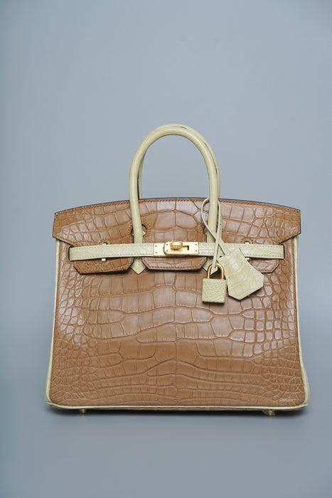 Hermes Birkin 25 HSS in Vanilla Matte Alligator Bghw