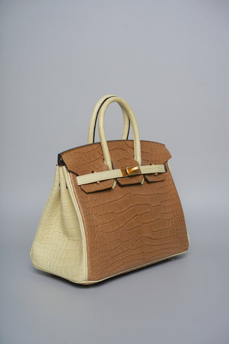 Hermes Birkin 25 HSS in Vanilla Matte Alligator Bghw
