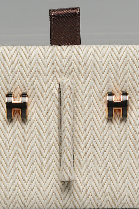 Hermes Mini Pop H Earrings in Noir Rghw