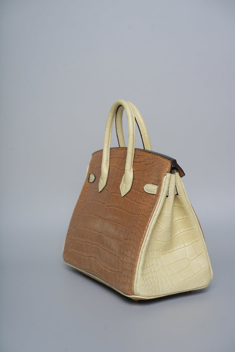 Hermes Birkin 25 HSS in Vanilla Matte Alligator Bghw