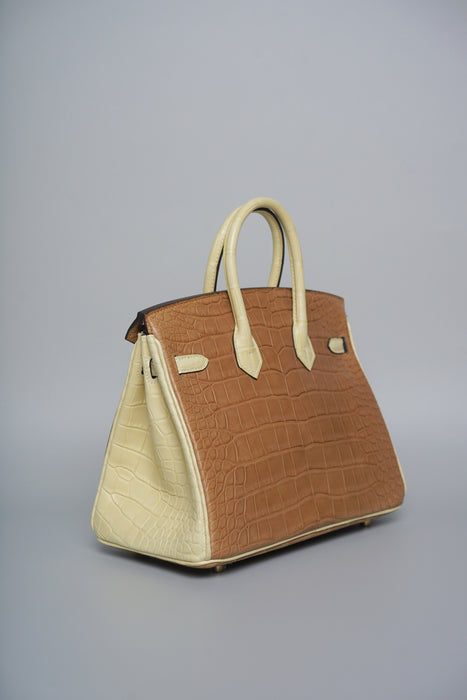 Hermes Birkin 25 HSS in Vanilla Matte Alligator Bghw