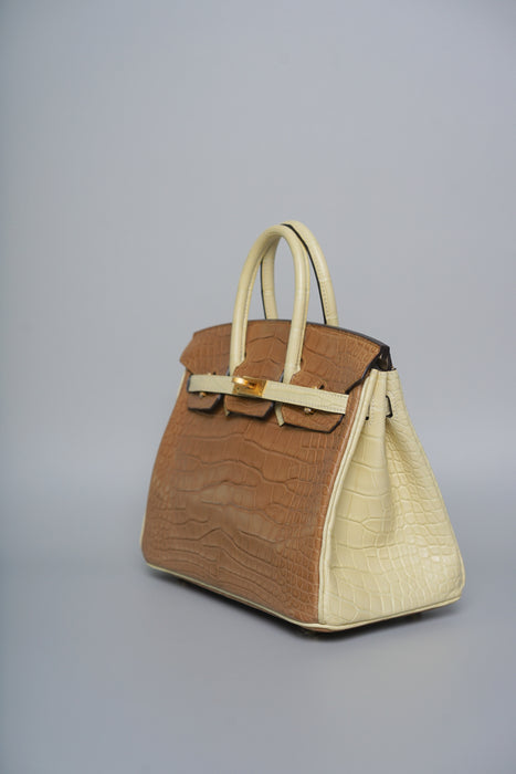 Hermes Birkin 25 HSS in Vanilla Matte Alligator Bghw