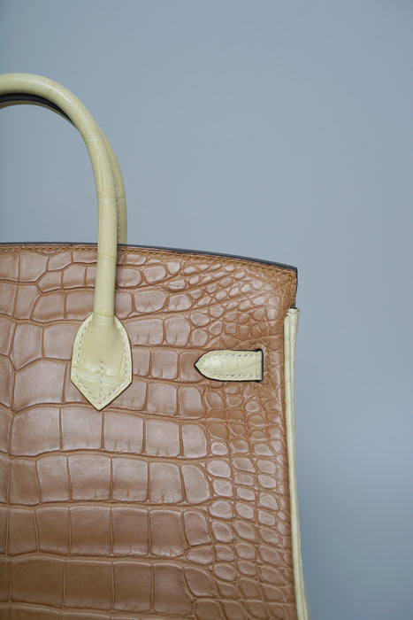 Hermes Birkin 25 HSS in Vanilla Matte Alligator Bghw