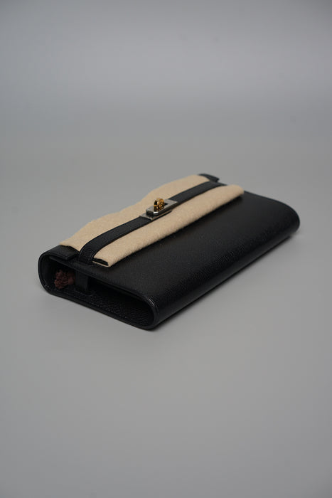 Hermes Kelly To Go in Noir Chèvre Chamkila Electrum Phw (Brand New)