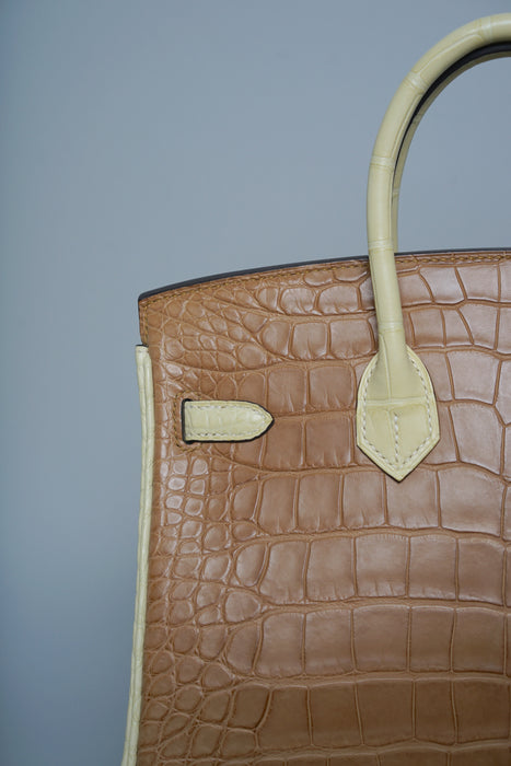 Hermes Birkin 25 HSS in Vanilla Matte Alligator Bghw