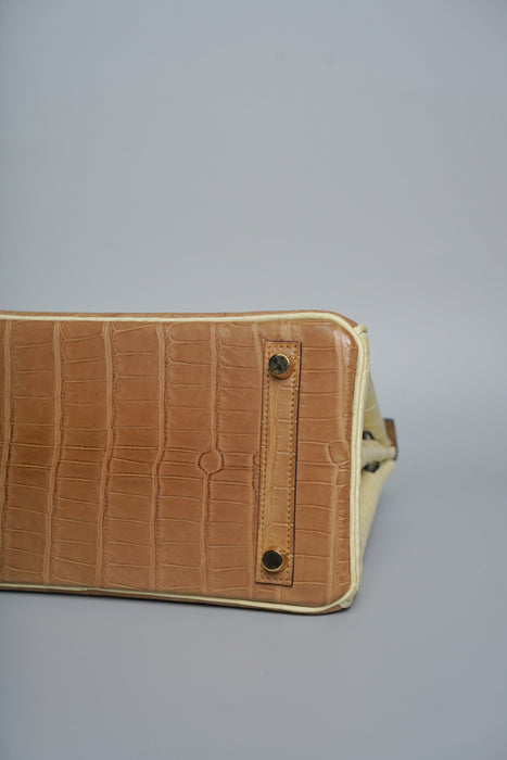 Hermes Birkin 25 HSS in Vanilla Matte Alligator Bghw