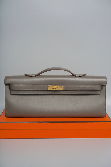 Hermes Kelly Cut in Etain Swift Ghw