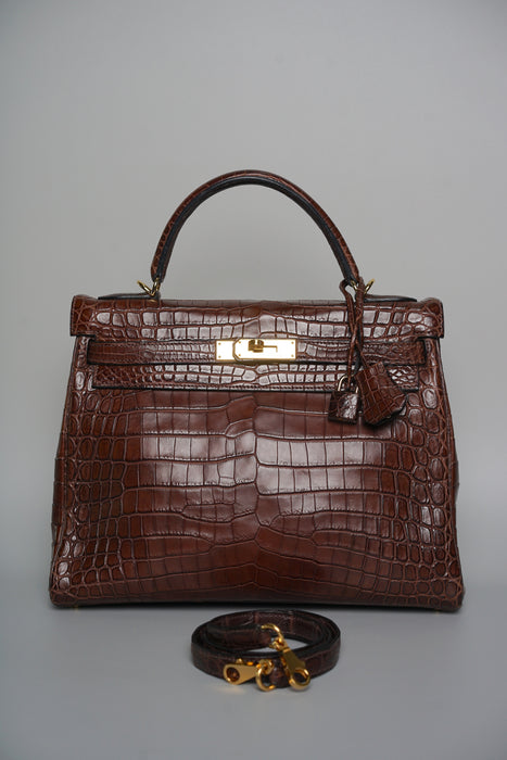 Hermes Kelly 32 Havana Matte Niloticus Ghw