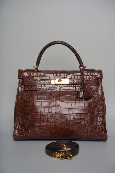 Hermes Kelly 32 Havana Matte Niloticus Ghw