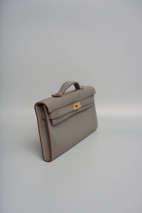 Hermes Kelly Cut in Etain Swift Ghw