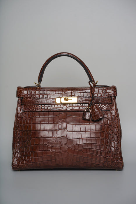 Hermes Kelly 32 Havana Matte Niloticus Ghw