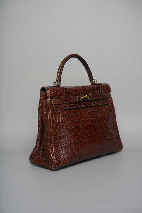 Hermes Kelly 32 Havana Matte Niloticus Ghw