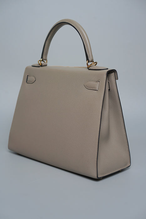 Hermes Kelly 28 Sellier in Gris Asphalt Ghw