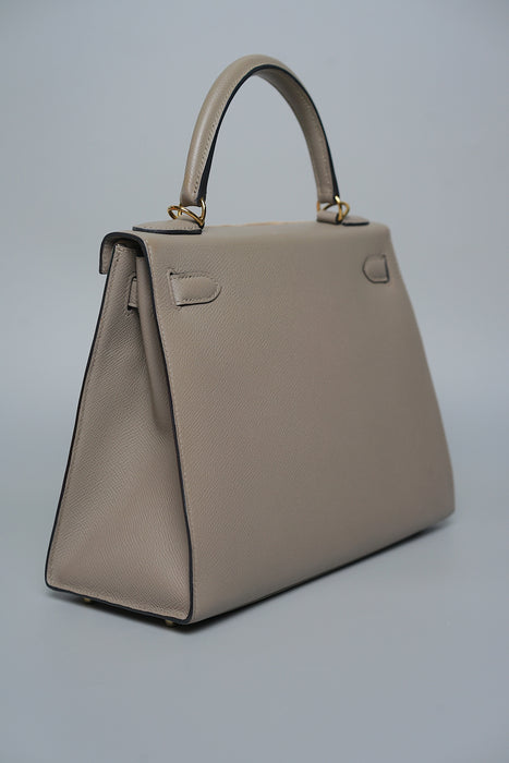Hermes Kelly 28 Sellier in Gris Asphalt Ghw