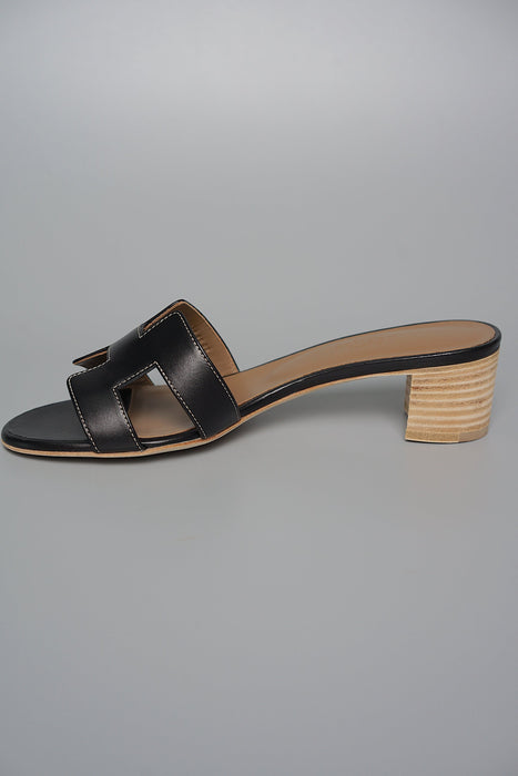 Hermes Oasis Sandals in Black Size 34.5 (Brand New)