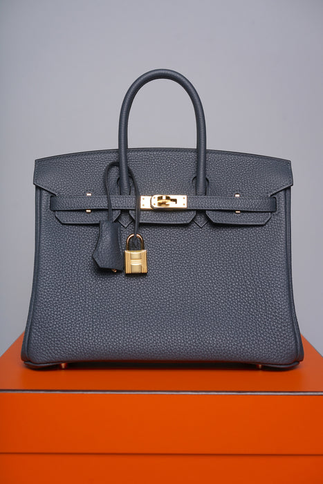 Hermes Birkin 25 in Gris Misty Togo Ghw (Brand New)