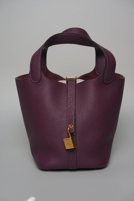Hermes Picotin 18 in Cassis Maurice Ghw