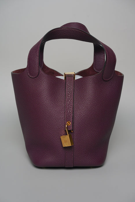 Hermes Picotin 18 in Cassis Maurice Ghw