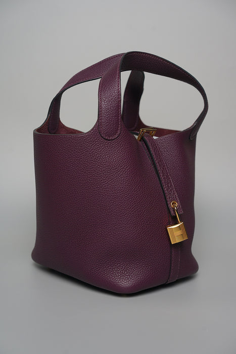 Hermes Picotin 18 in Cassis Maurice Ghw