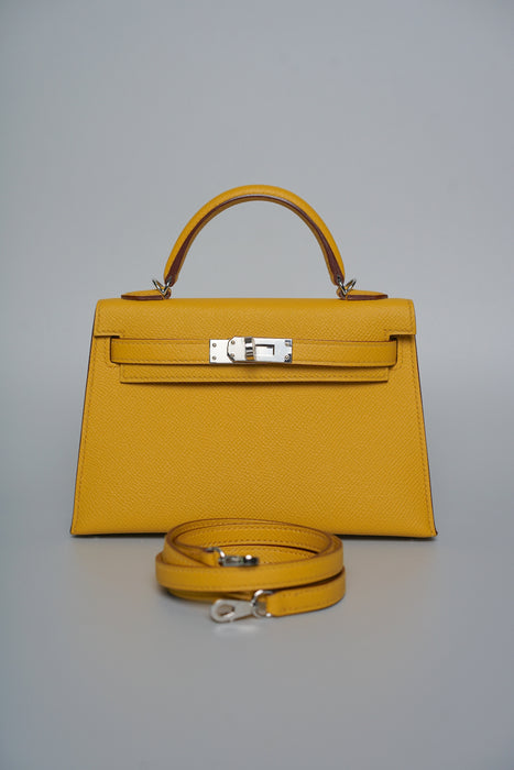 Hermes Kelly 20 in Jaune Ambre Epsom Phw (Brand New)