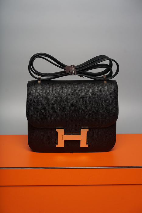 Hermes Constance 18 in Noir Epsom Rghw (Brand New)