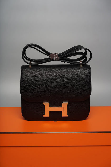 Hermes Constance 18 in Noir Rghw (Brand New)