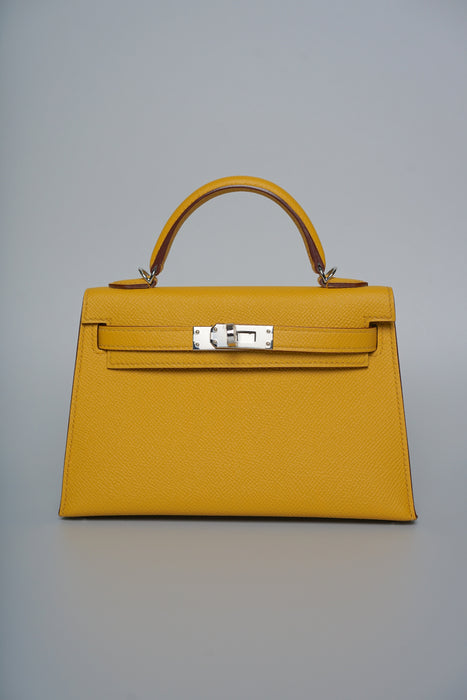 Hermes Kelly 20 in Jaune Ambre Epsom Phw (Brand New)