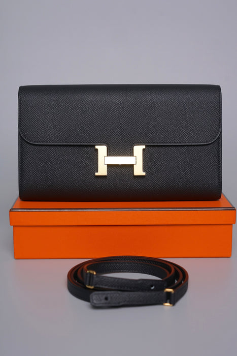 Hermes Constance To Go in Noir Epsom Ghw (Brand New)
