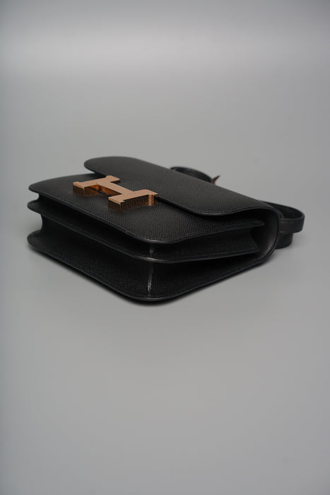Hermes Constance 18 in Noir Epsom Rghw (Brand New)