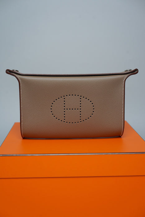 Hermes Videopouches in Etoupe Epsom Phw (Brand New)