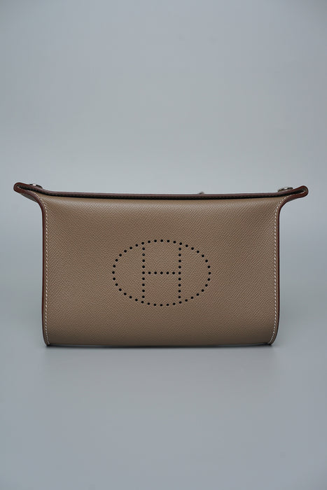 Hermes Videopouches in Etoupe Epsom Phw (Brand New)