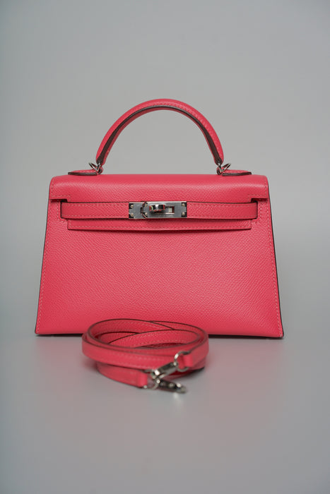 Hermes Kelly 20 in Rose Azalea Epsom Phw