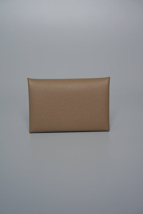 Hermes Calvi Cardholder in Etoupe (Brand New)