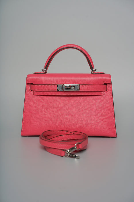 Hermes Kelly 20 in Rose Azalea Epsom Phw