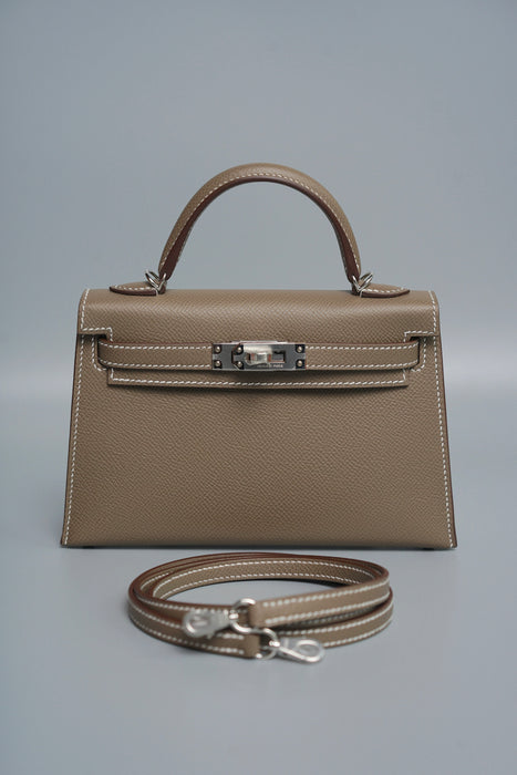 Hermes Kelly 20 in Etoupe Epsom Phw (Brand New)