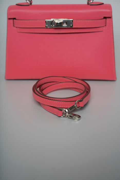 Hermes Kelly 20 in Rose Azalea Epsom Phw