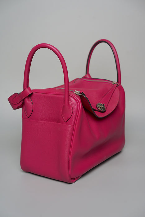Hermes Lindy 30 in Rose Pourpre Phw
