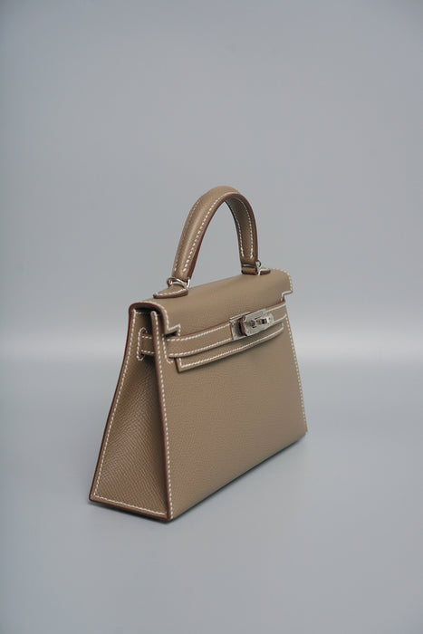 Hermes Kelly 20 in Etoupe Epsom Phw (Brand New)