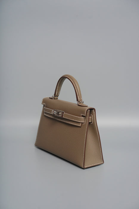 Hermes Kelly 20 in Etoupe Epsom Phw (Brand New)