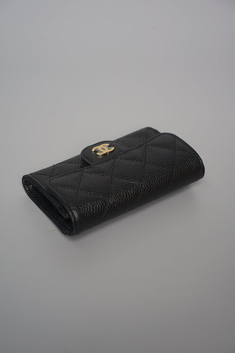 Chanel Compact Cardholder Wallet in Black Caviar Ghw (Brand New)