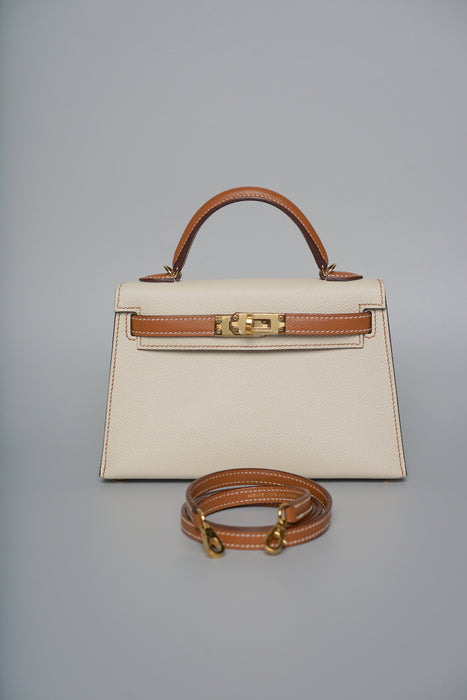 Hermes Kelly 20 HSS in Craie/ Gold Epsom Ghw