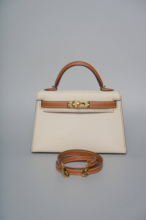 Hermes Kelly 20 HSS in Craie/ Gold Epsom Ghw