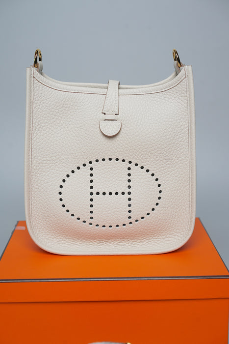 Hermes Mini Evelyne in Craie Ghw (Brand New)