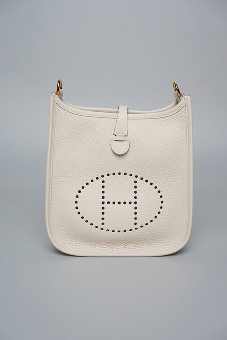 Hermes Mini Evelyne in Craie Ghw (Brand New)