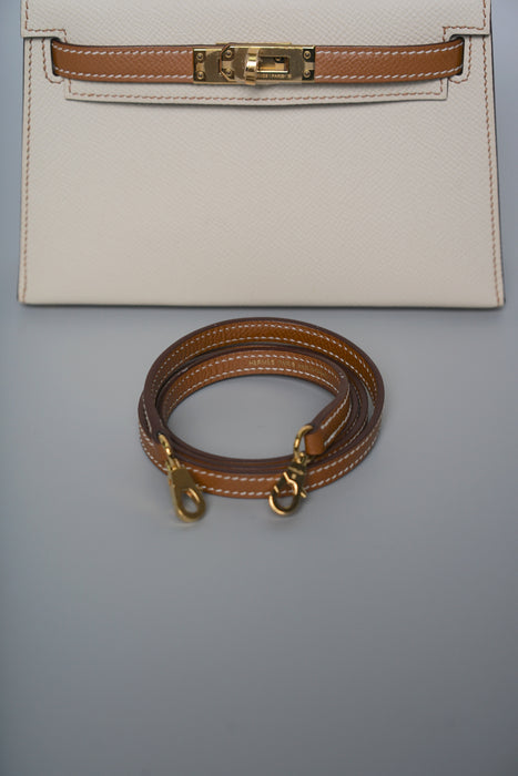 Hermes Kelly 20 HSS in Craie/ Gold Epsom Ghw