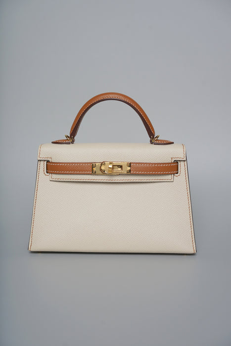 Hermes Kelly 20 HSS in Craie/ Gold Epsom Ghw