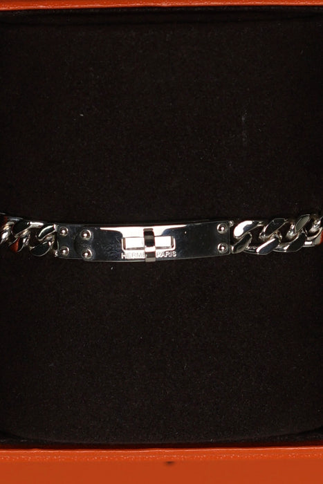 Hermes Kelly Gourmette Bracelet, Very Small Model in Silver (Brand New)